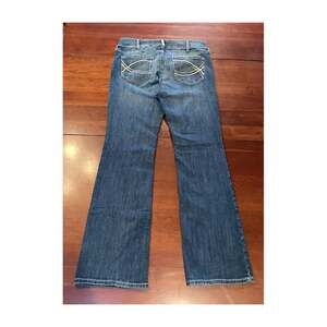 R.E.A.L. Mid Rise Arrow Fit Stretch Shayla Boot Cut Jean 32 Long